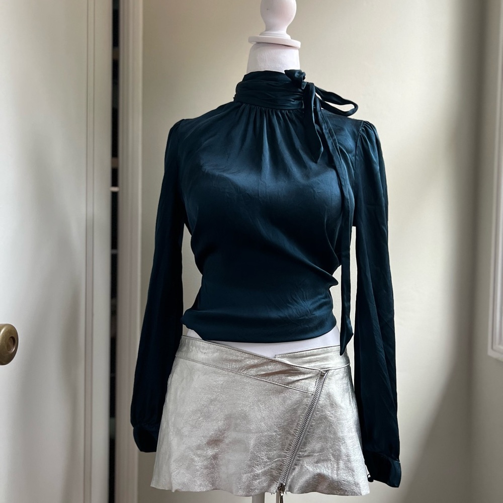 Frame Denim Dark Teal Blouse